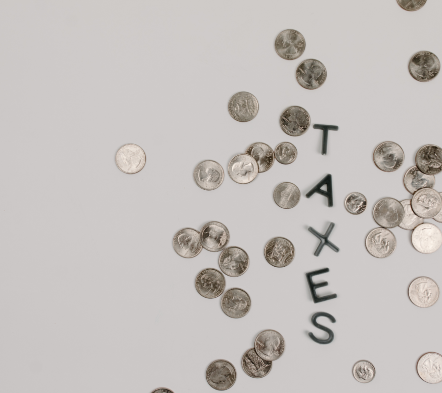 Letters spelling "TAXES" in Indianapolis